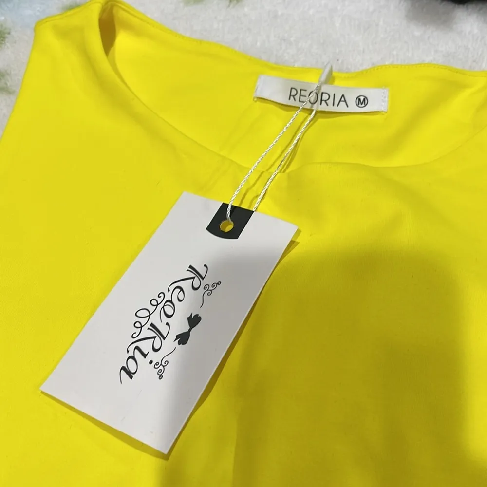 Casual Basic Tank Top Yellow Size M - Image 2