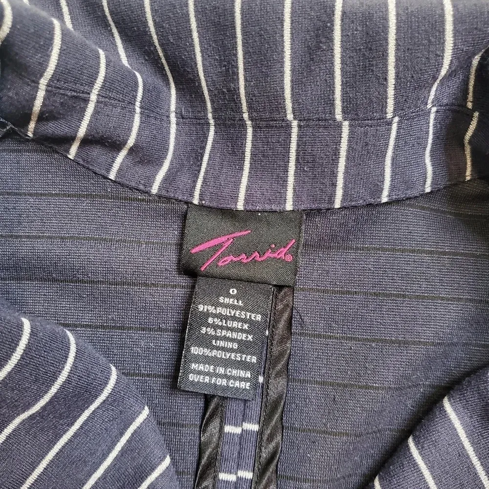 Torrid Striped Grey Glitter/ Navy Blazer - Image 10