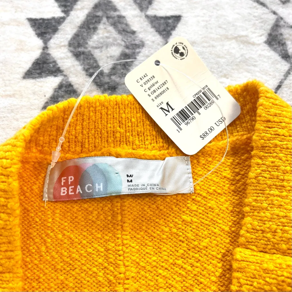 Free People Beach Gold Rio Sweater Knit Strapless Maxi Dress Medium - Image 9