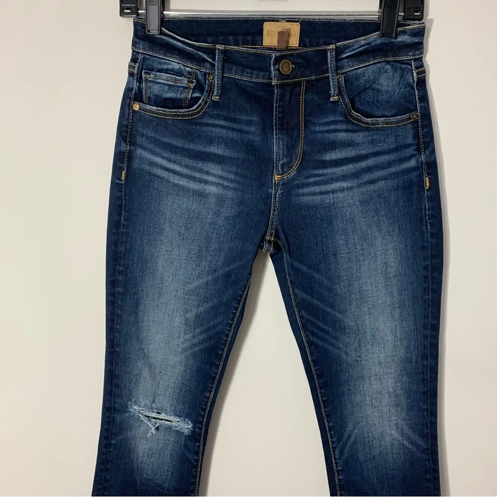 NWOT Driftwood Colette Straight Leg Floral Trim Raw Hem Jeans Size 25 - Image 4