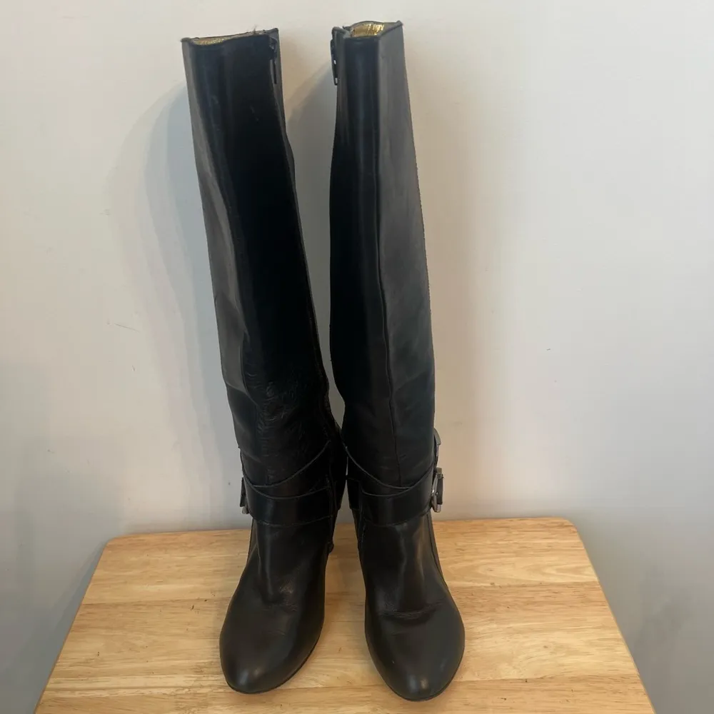 Shane & Shawn Boardroom Rockstars biker heeled black boots size 8 - Image 4