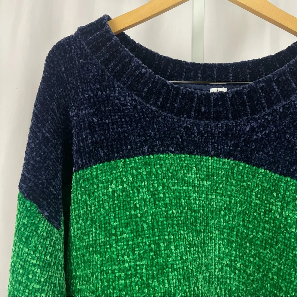 Offline by aerie Large Colorblock Crewneck Chenille Sweater Chunky Knit - Image 10