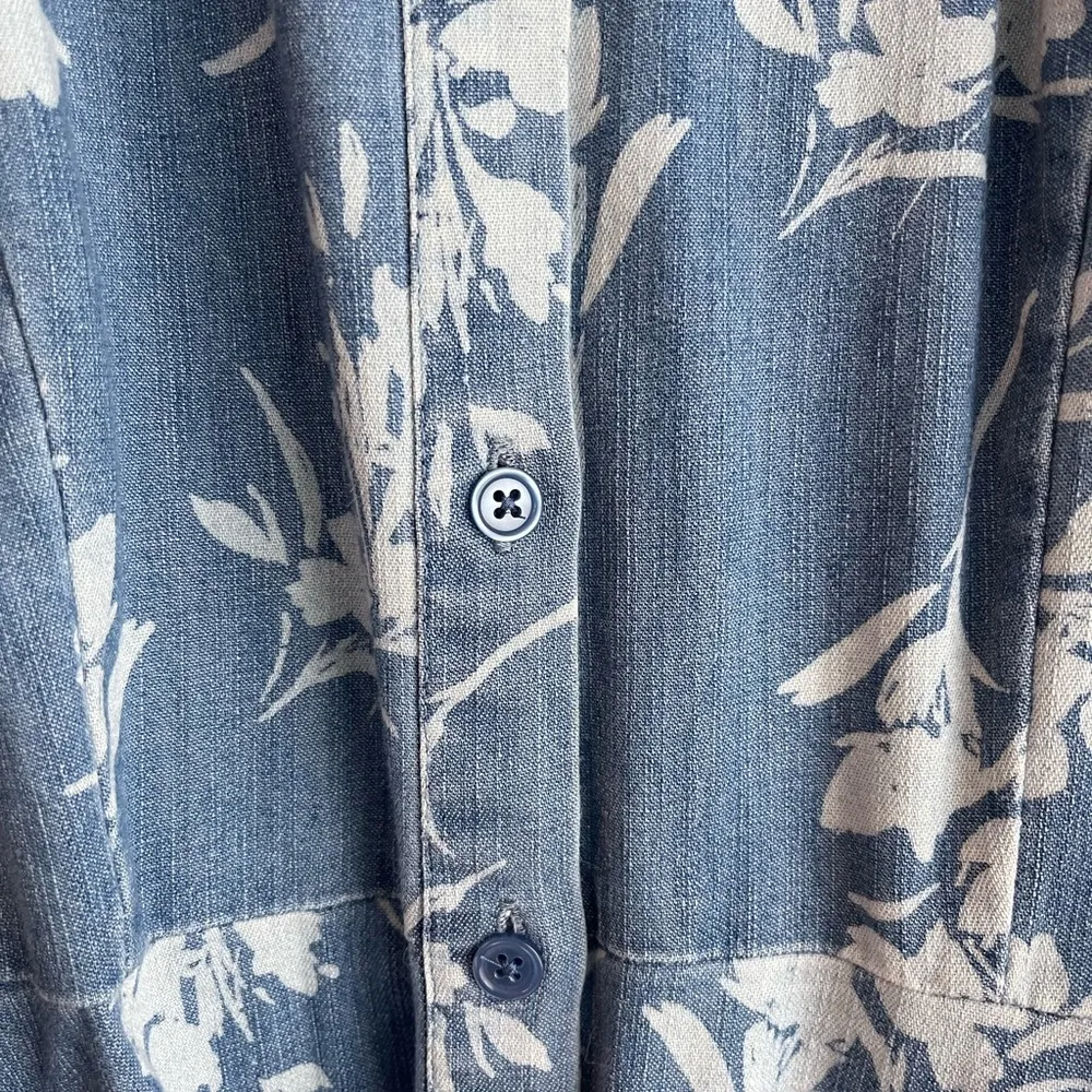 Westport Floral Chambray button front knee length dress - Image 7