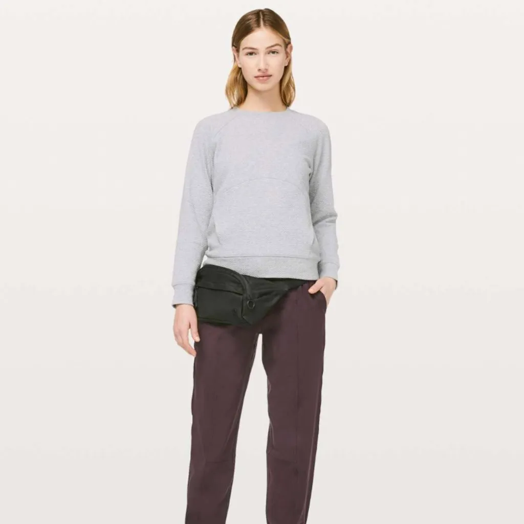 Lululemon Catch a Moment Crew Neck Pullover Heathered Core Light Grey Sz 4 - Image 5