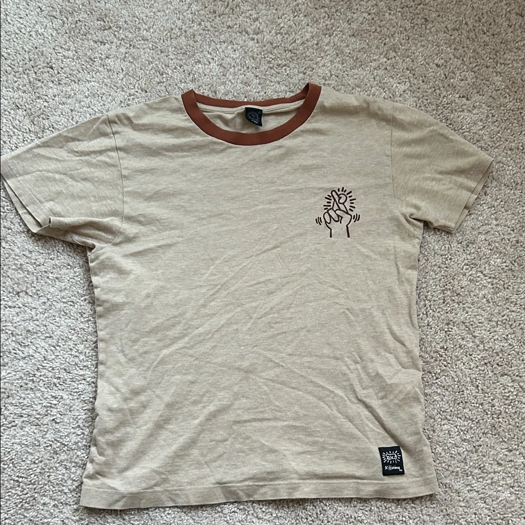 Keith Haring Good luck tee. Xs Brown - Image 2