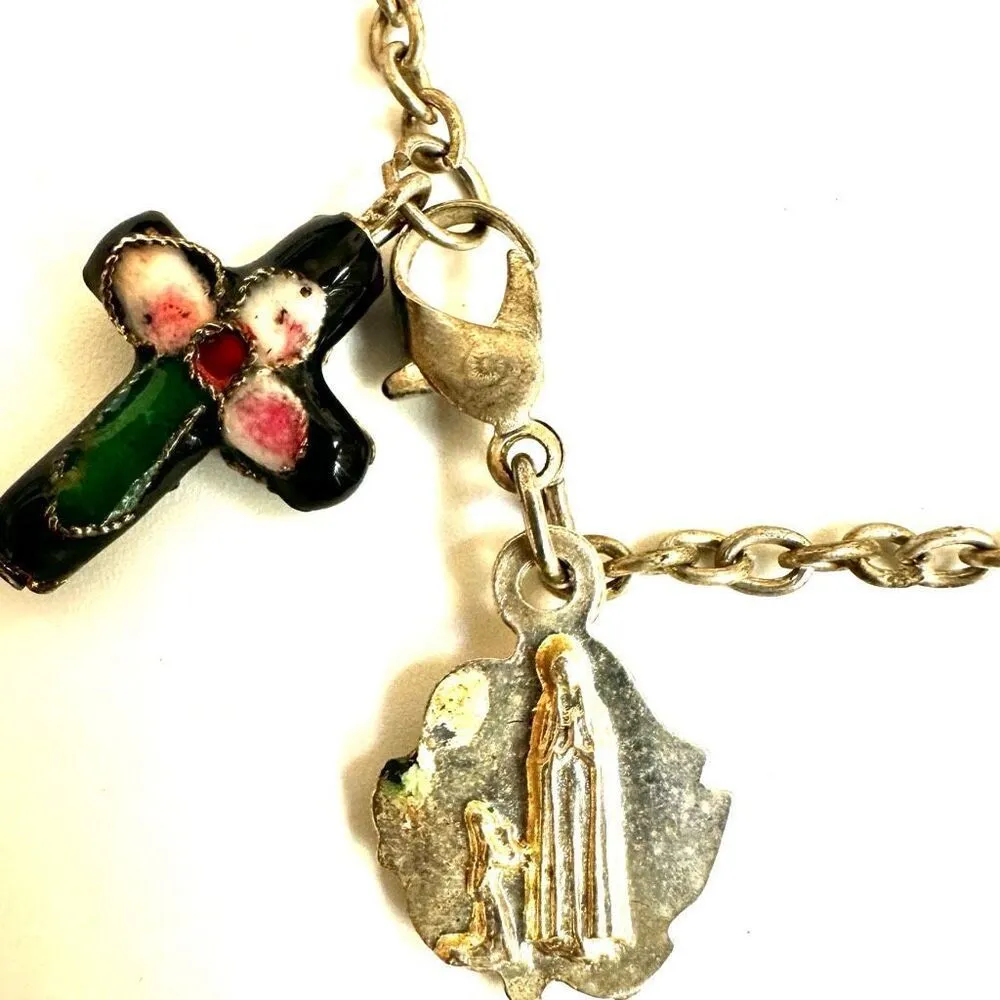Black cloisonné rosary bracelet - Image 2