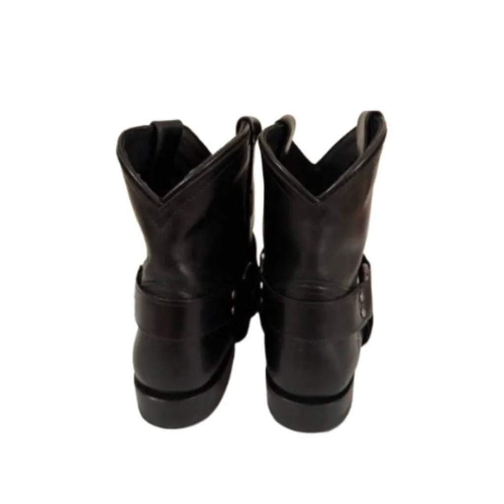 Frye Wyatt Harness Leather Black Short Southern/Western Cowboy Vintage AnkleBoot - Image 5