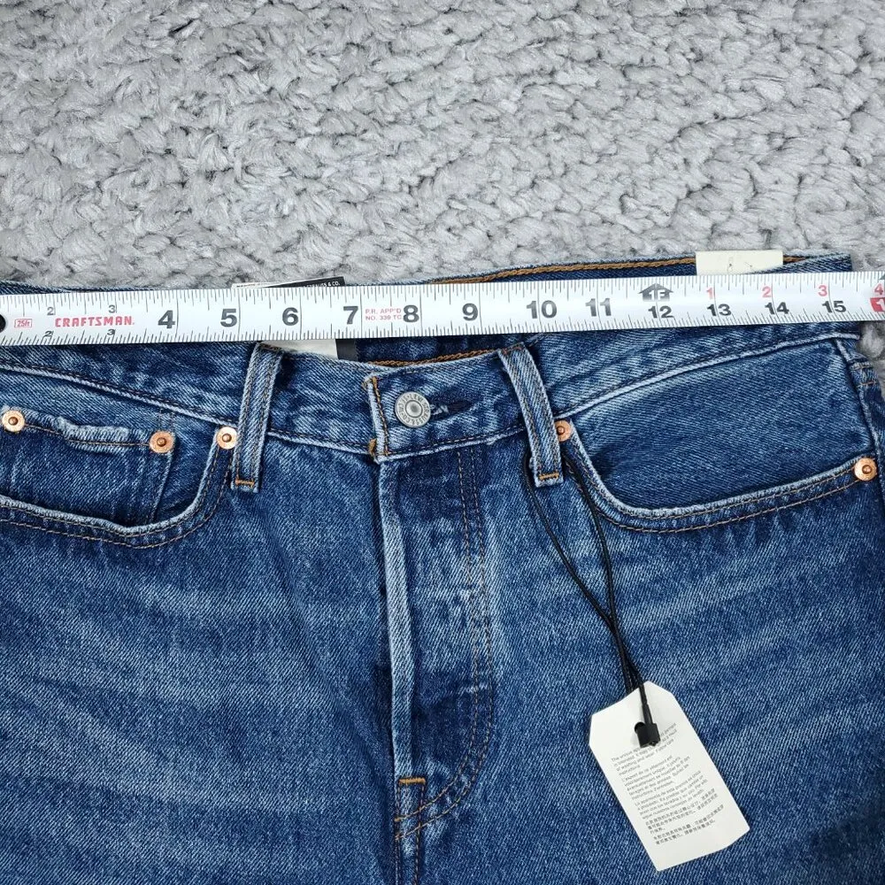 Levi's Premium Wedgie Straight Jeans Distressed Ripped Destroyed Blue Size 28x28 - Image 10