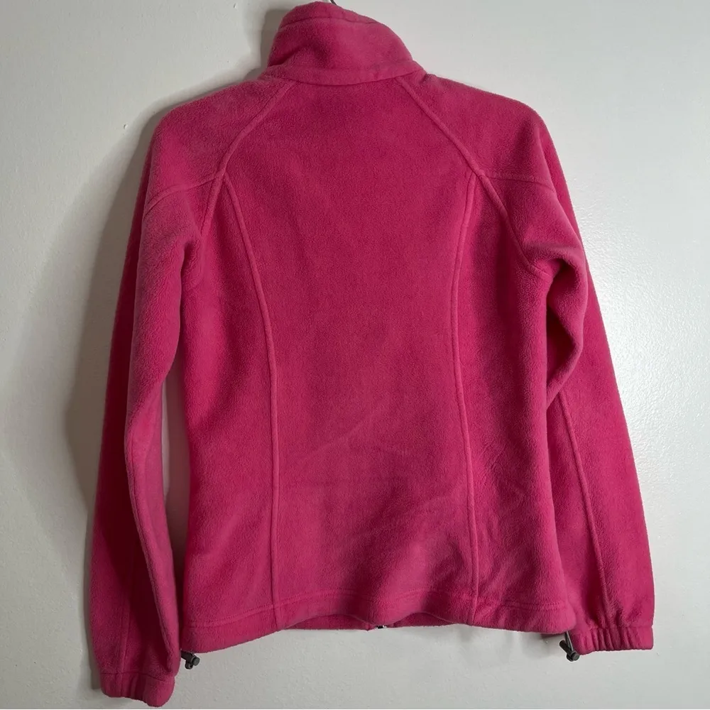 Womens Collared Pink Fleece Zip-up Jacket w/ Zipper Pockets Size M - Image 5