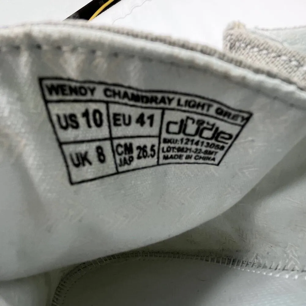 Hey Dude Wendy Chambray Light Grey 10 Slip On Shoes - Image 8