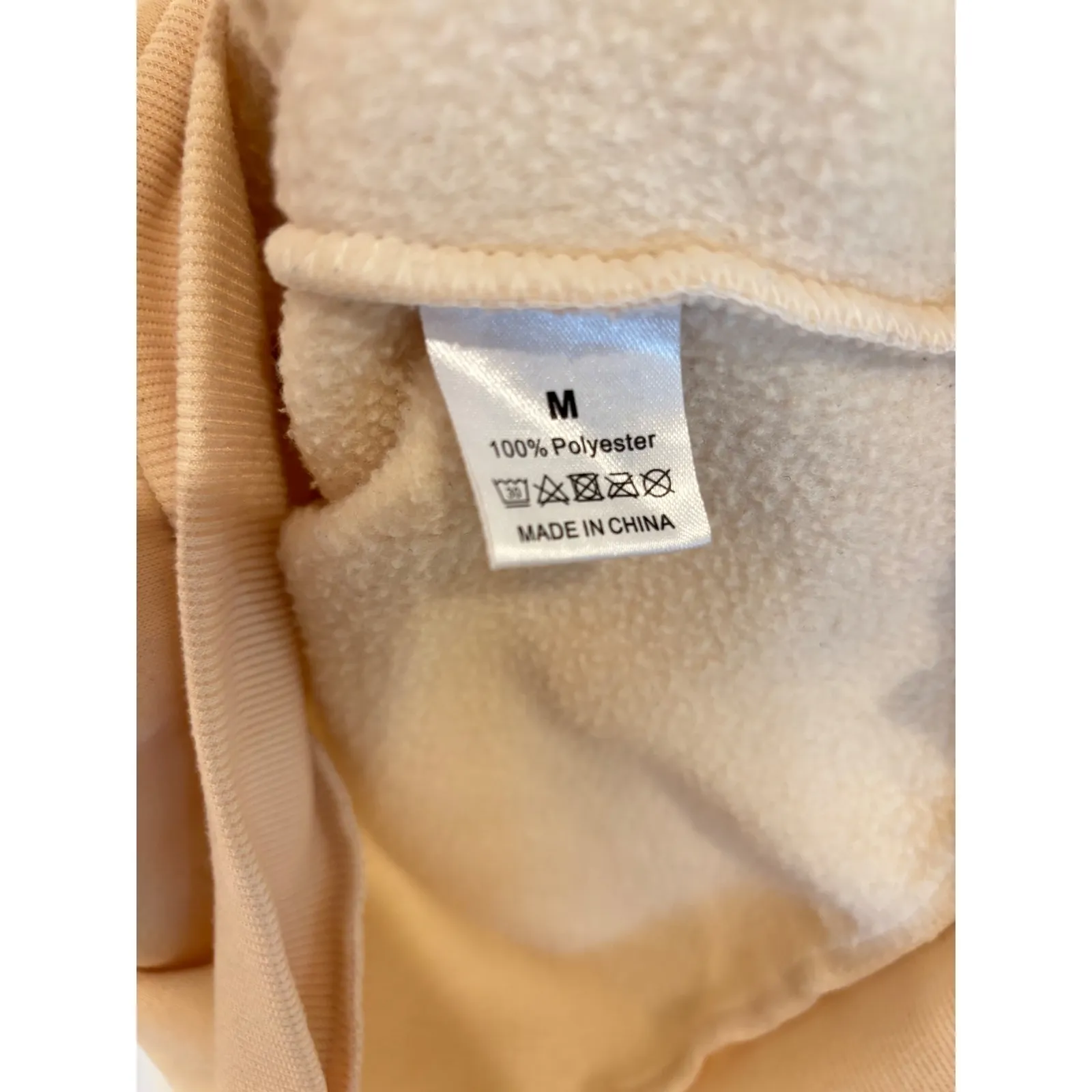 Checkered Smiley Face Graphic Sweatshirt Casual Pullover‎ Trendy Top Tan Size M - Image 2