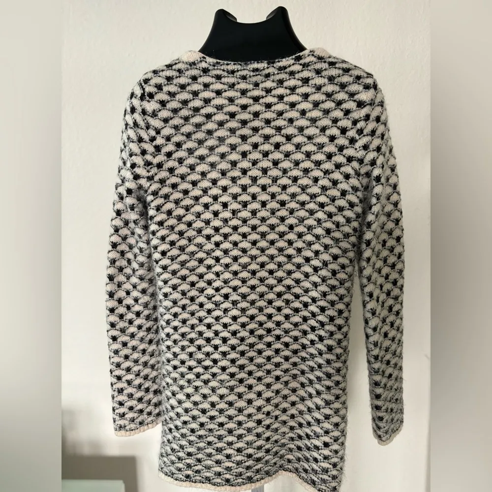 Patterned Knit Cardigan Black Size M - Image 3