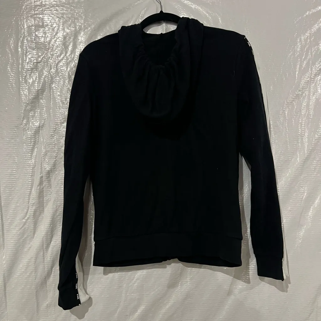 Victoria's Secret Pink Black Full Zip Hoodie Size Small - Image 5