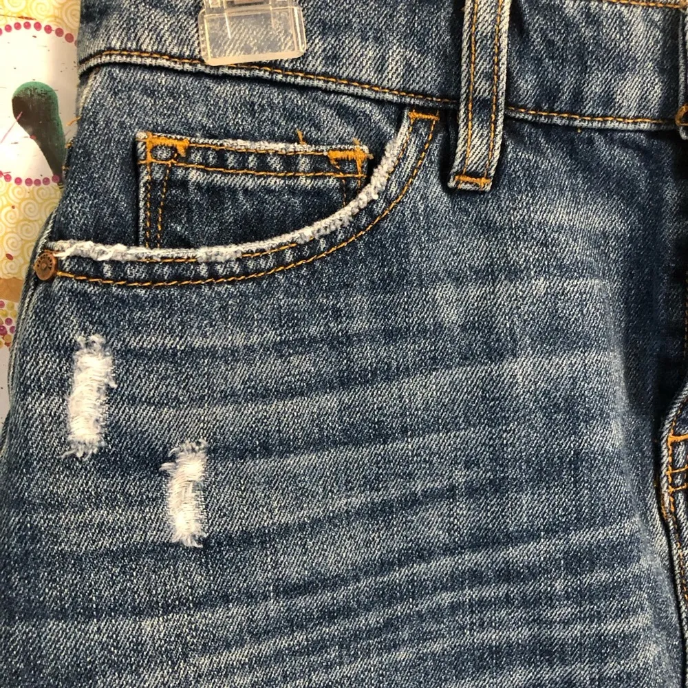 Red Rock Blue Frayed Distressed Mini Jean Denim Skirt 25 - Image 3