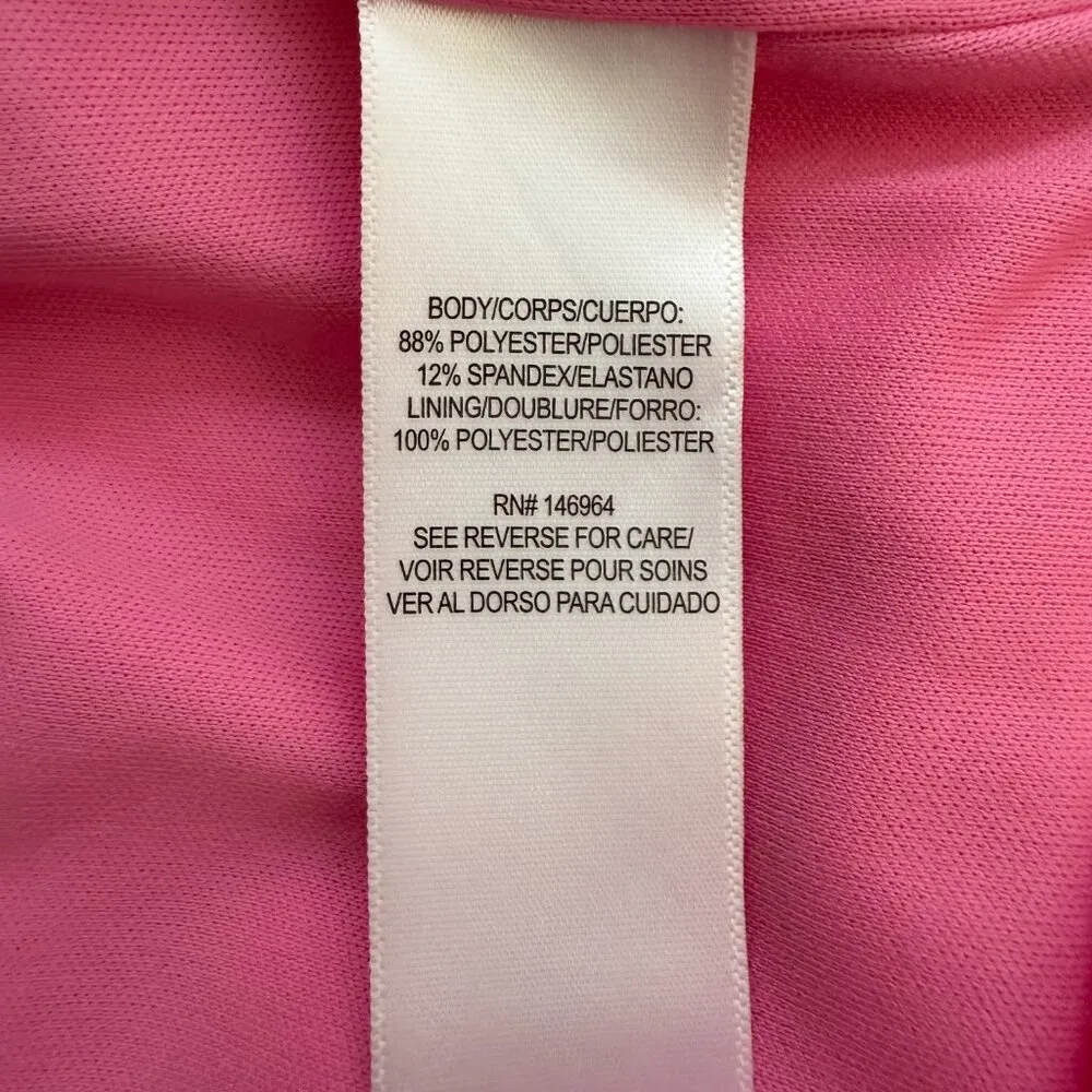 Julia Jordan V-Neck Tie Sheath Knee Length Dress Womens 12 Pink Bows Formal Chic - Image 16