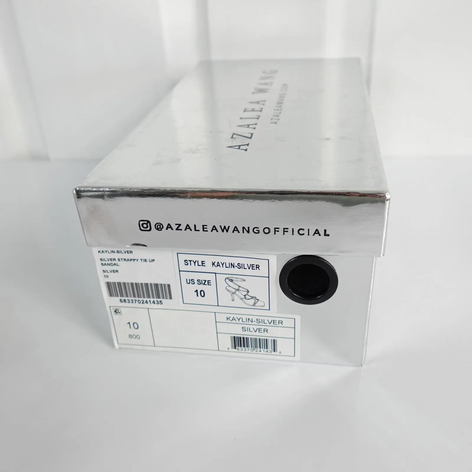 Azalea Wang Kaylin Silver Faux Vegan Leather Strappy Ankle Wrap Stiletto Heels Size 10 - Image 13