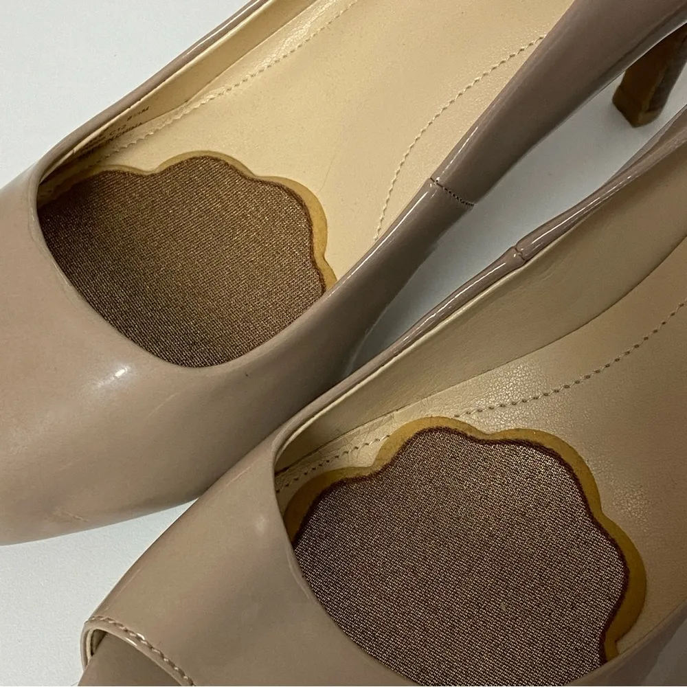 Calvin Klein Kyle Nude Patent Leather Peep Toe Pump Heels - Size 9.5M - Image 6