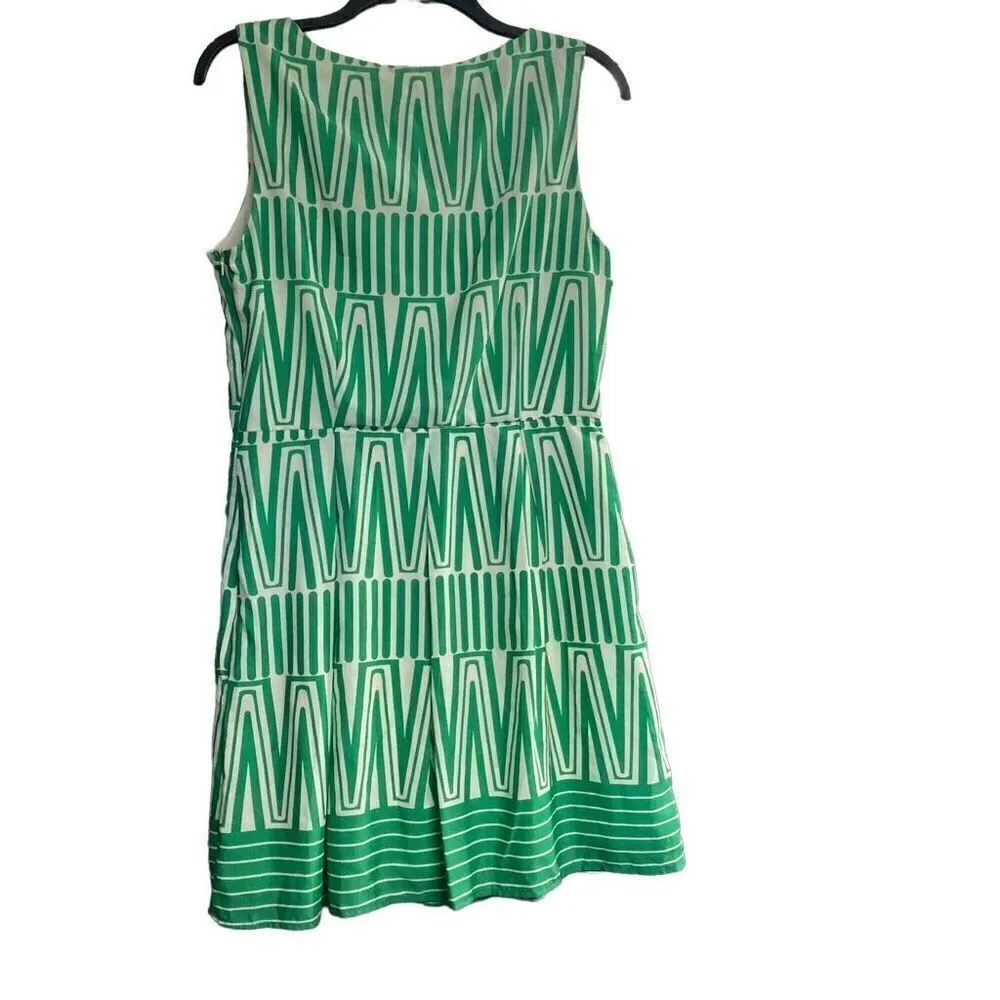 PINK OWL‎ Women’s Dress Green & White Fit & Flare Size Large Sleeveless - Image 2