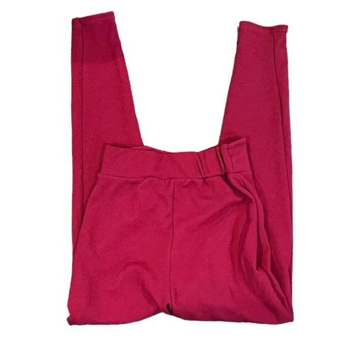 Boohoo Burgundy Red Chic Tapered Leg Elastic Waist Pants Women’s‎ Size 6 - Image 3