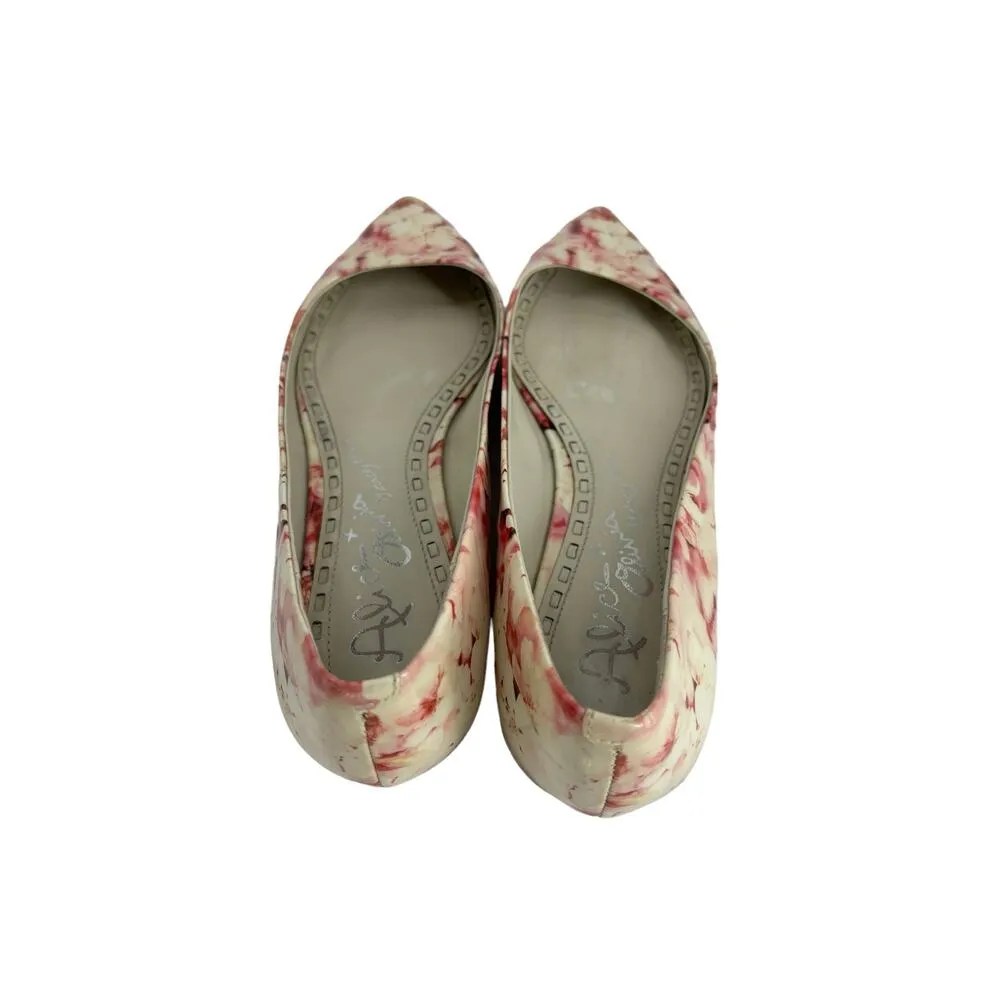Alice + Olivia Flats Womens 39 Hudson Pink Floral Patent Leather Pointed Toe - Image 4