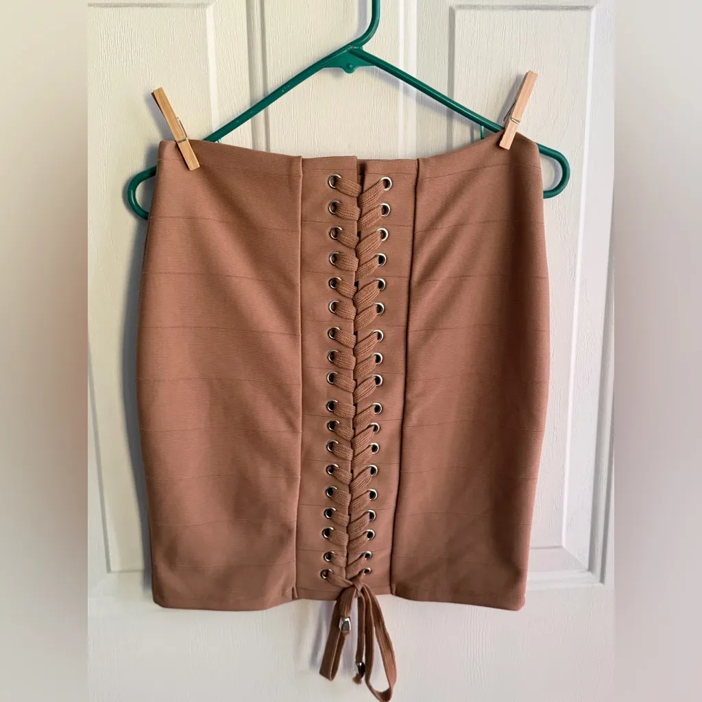 HAUTE MONDE Skirt Corset Bandage Bodycon Camel Beige,
Size Medium - Image 3