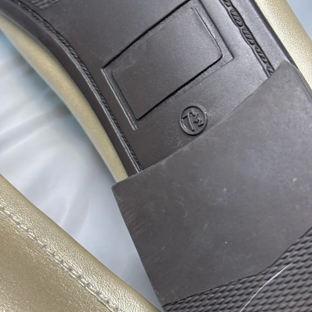 Bay Studio Philly Womens Loafers Shoes gold/cream Size 7.5 Arrow Ties NWOB Gold - Image 7