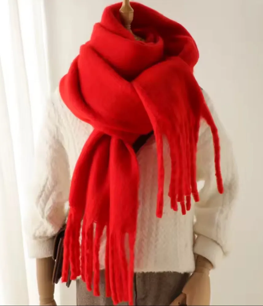 Elegant Red Scarf for Women - Image 1