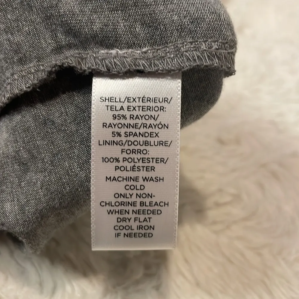 Loft- NWT Gray Print V-Neck Sleeveless Belt Stretch Jersey Pockets Dress- XLP - Image 10