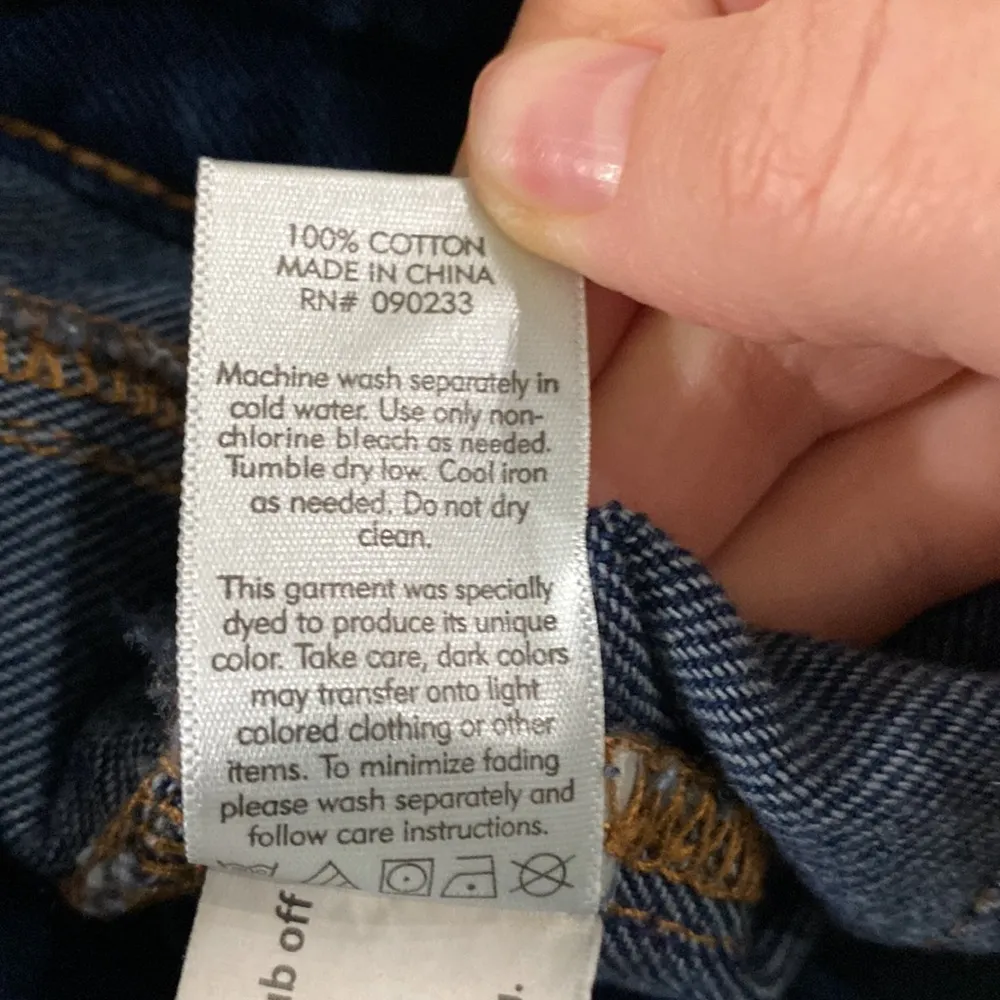 Pacsun button through dark wash denim mini skirt size 27 - Image 9