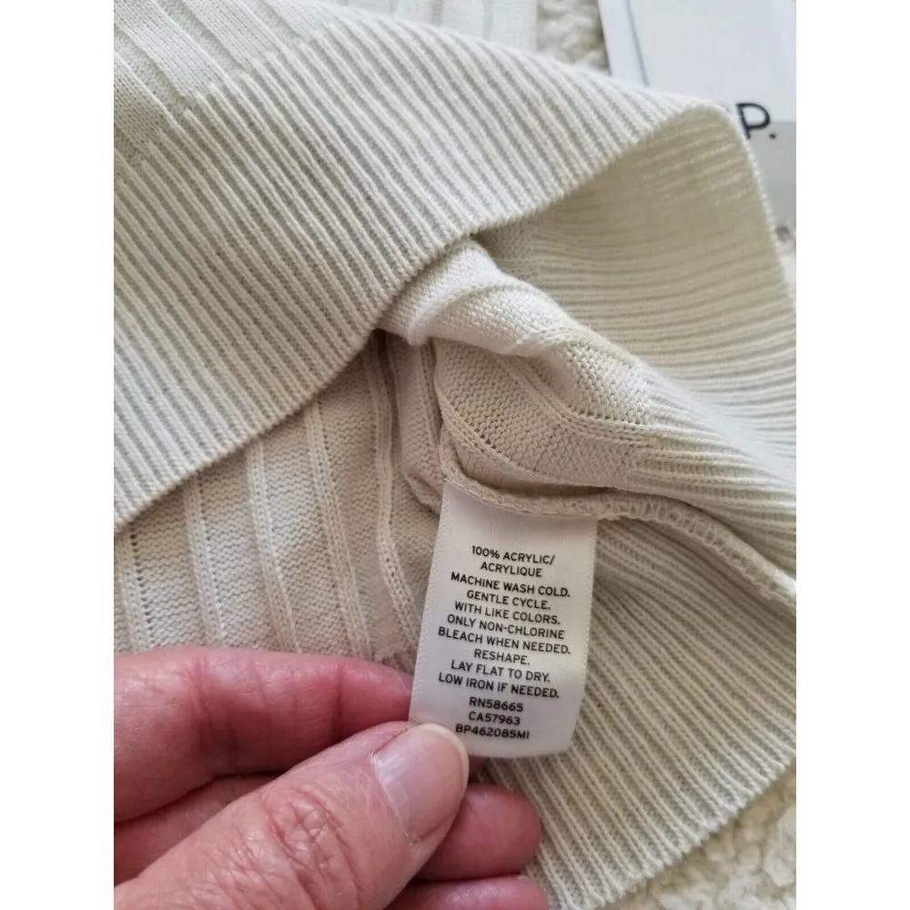 BP.  Women's Reagan Rib Knit Crop Sweater In Ivory Size XS - Image 5