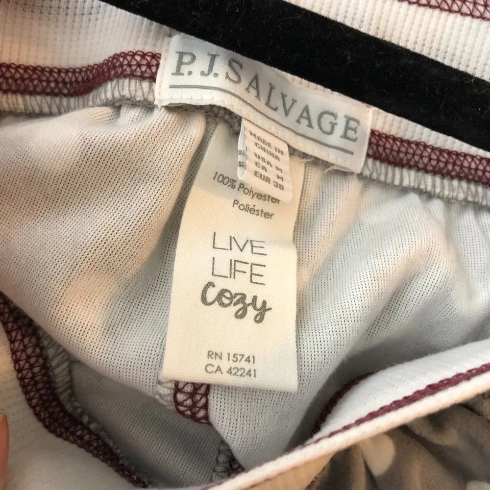 PJ Salvage Womens Pajama Jogger Pants Soft Lounge Polka Dot Drawstring Gray M Size M - Image 3