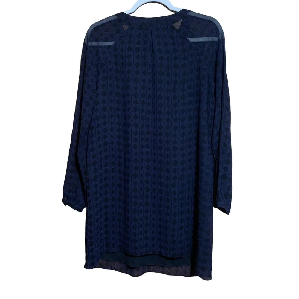 CAbi Style #3102 Tunic Dress Harlequin Size XS Black Purple Diamond Pattern - Image 4