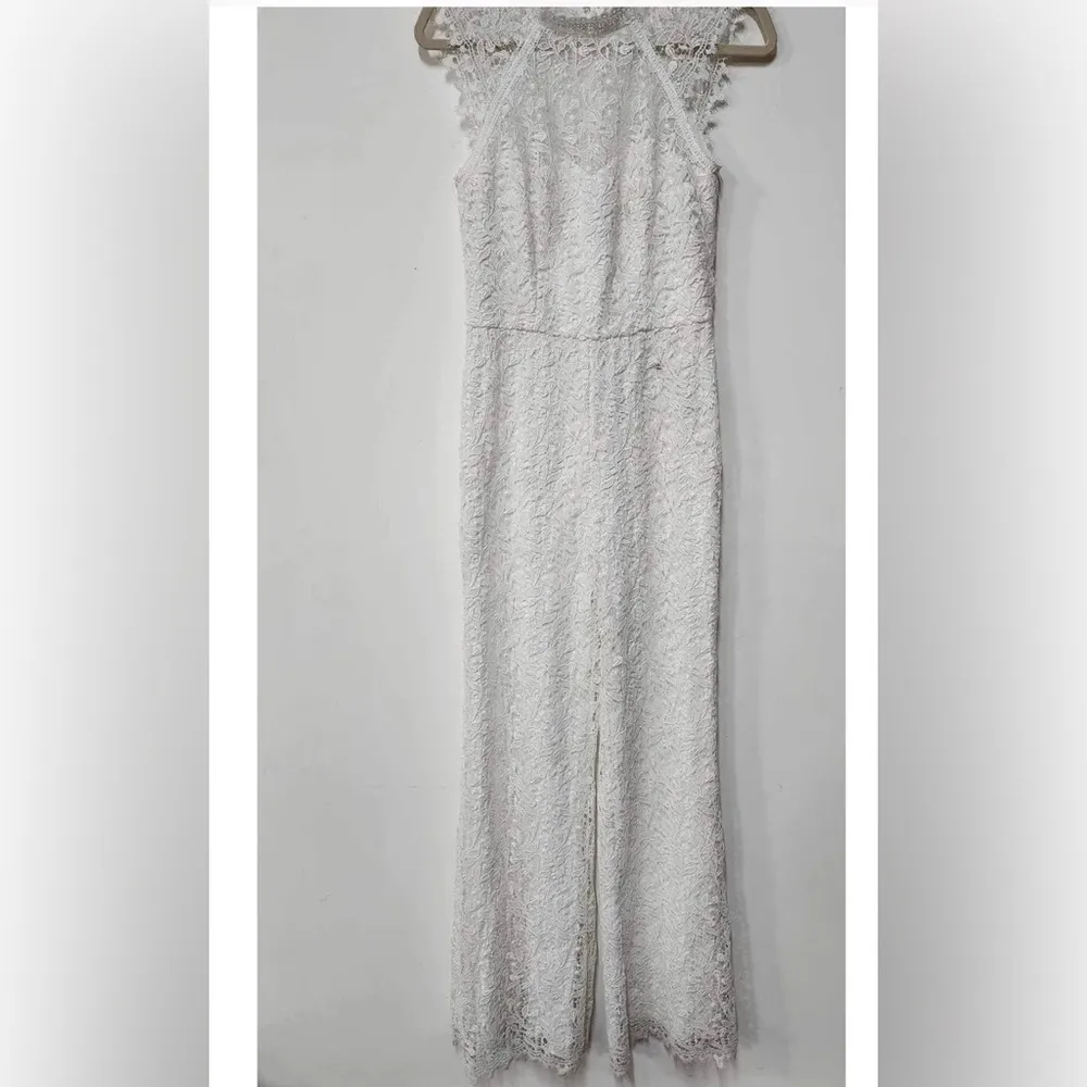 Anthropologie ML Monique Lhuillier Vesper Lace Jumpsuit Size 4. B22 - Image 4