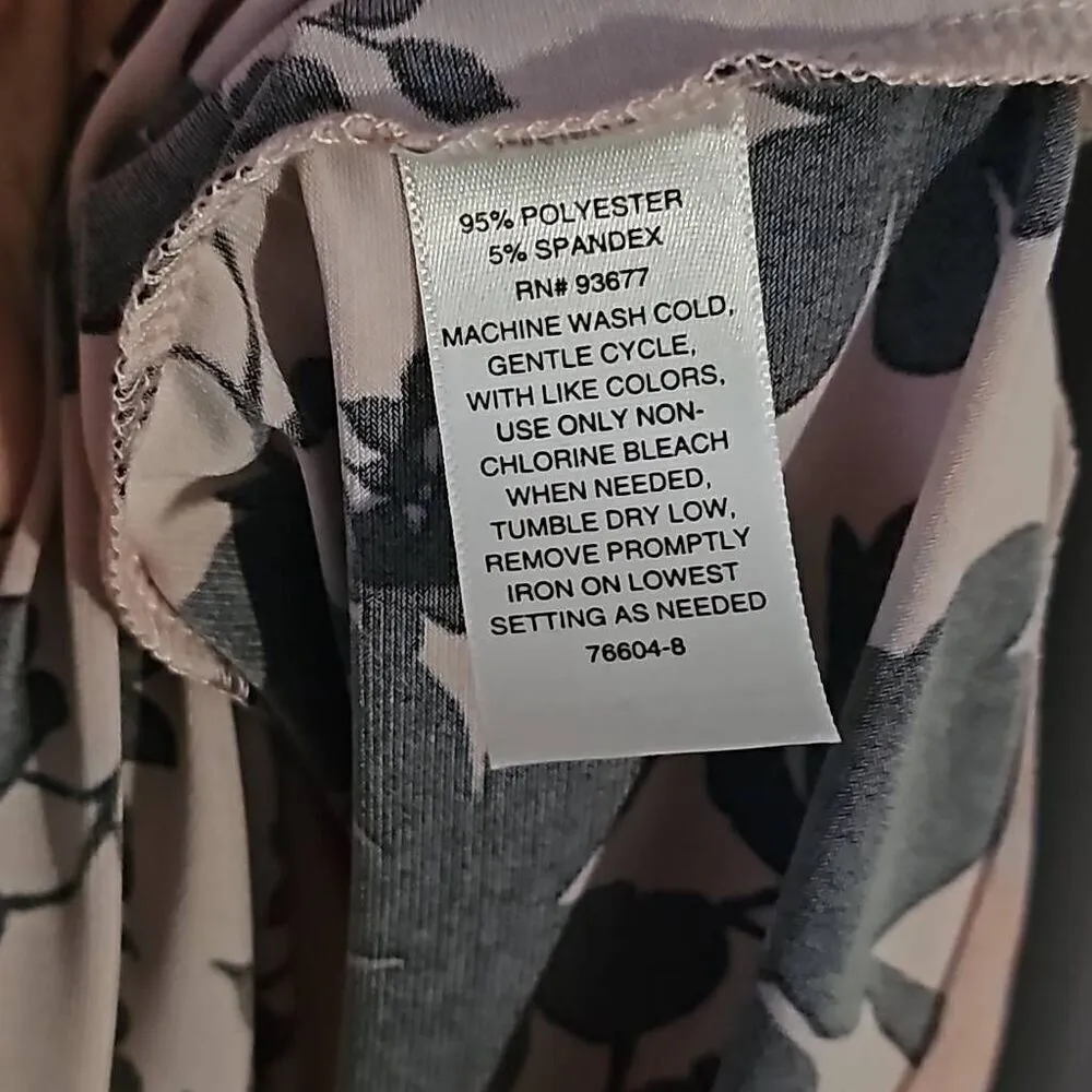 Liz Claiborne Soft Pink, Black Floral Blouse, 2X - Image 5