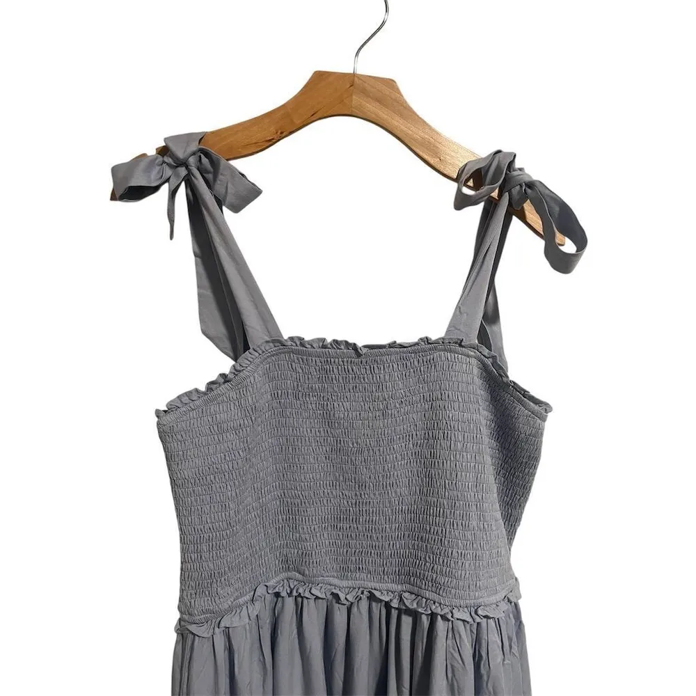 Pin Up Fashion Maxi Dress Women's XXL Light Blue Smocked Ruffle Strap Summer NEW Size 2X - Image 2