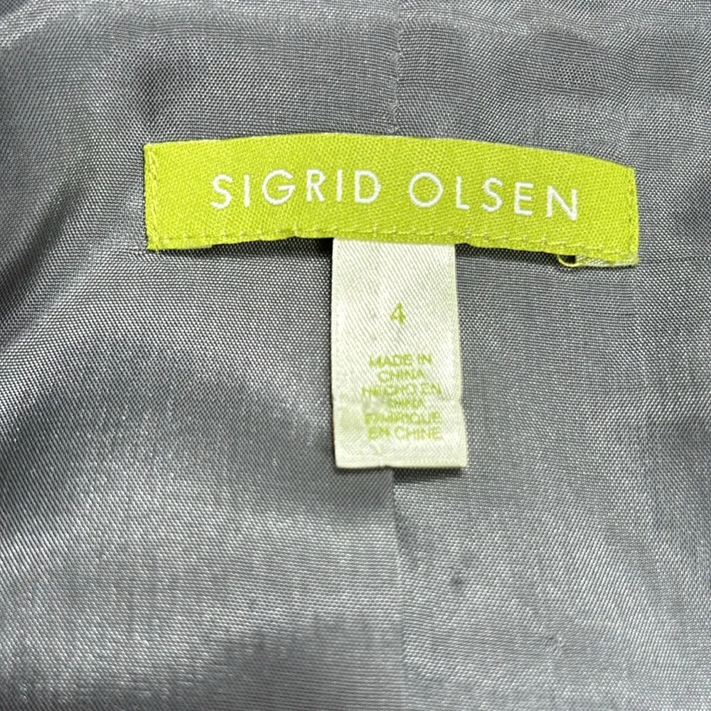 Sigrid Olsen Beautiful Wool Blend Blazer, Black/Gray/Off White, Size 4 - Image 10