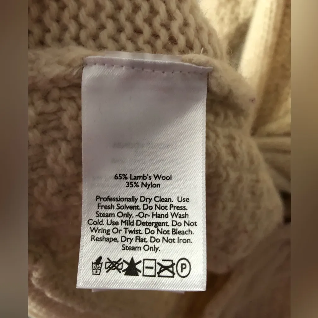 Eddie Bauer Sweater Women Cardigan Cable Knit lamb’s  Wool Blend sz L button up - Image 6