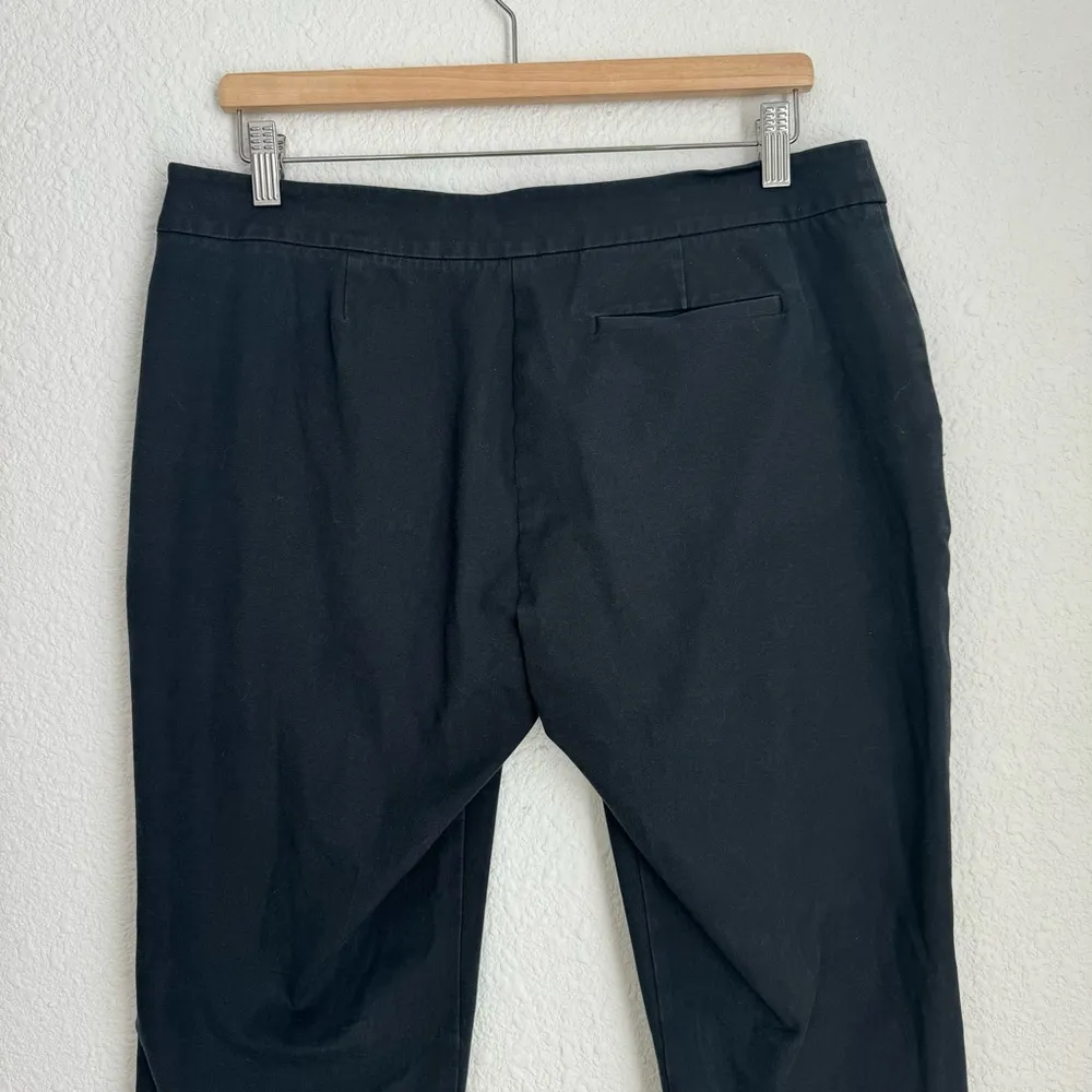 Womens Black Straight Ankle Side Zip Organic Cotton Pants Size M - Image 7