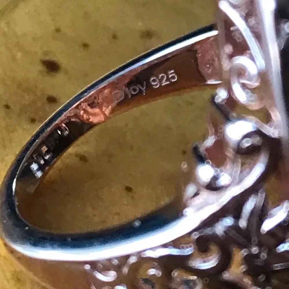 Natural Rhodolite Garnet Sterling Silver Cocktail Ring Size 7 Pink - Image 6