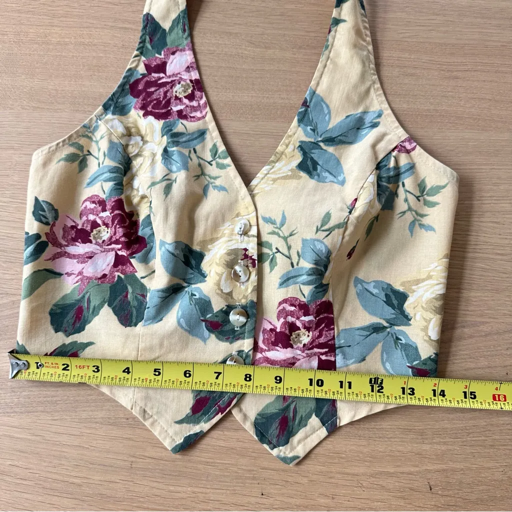 Vintage USA Made Cropped Halter Vest 100% Cotton by Byer California Cottagecore - Image 11