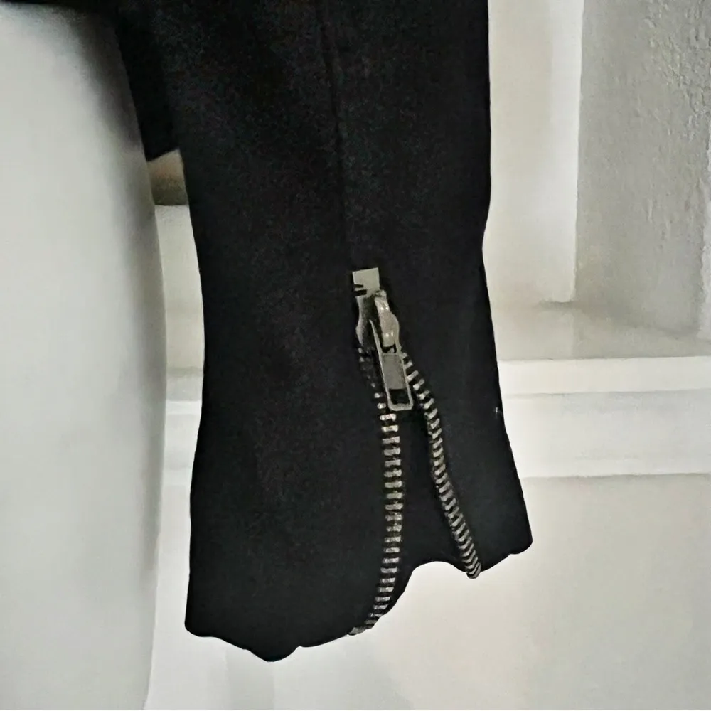 ’s Sanctuary Ruffle Collar Denim Moto Jacket, Black Size S - Image 10