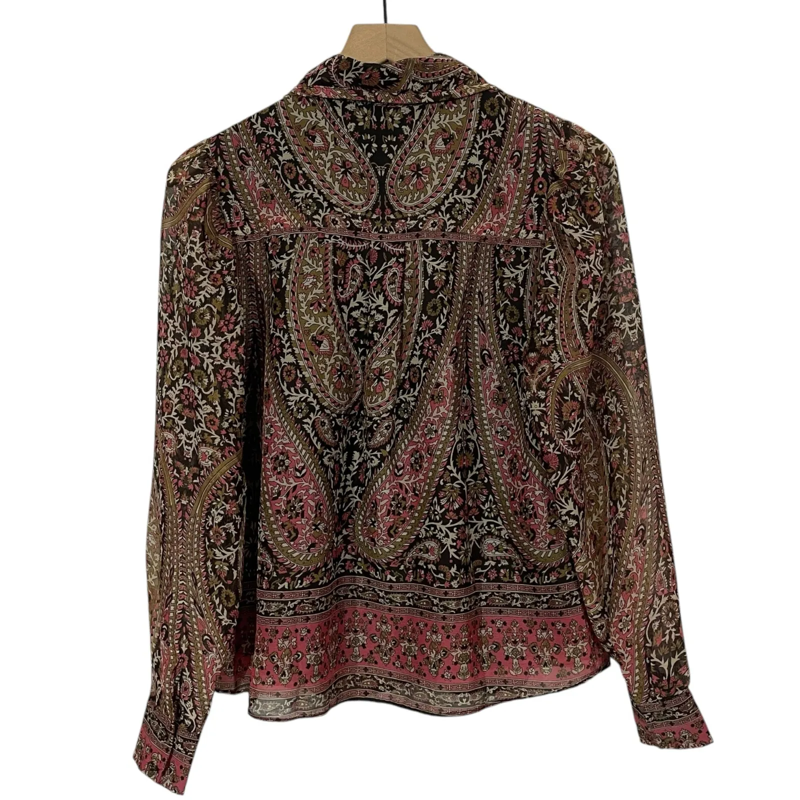 Walter Baker Adaline Paisley Print Shirt - Brown Multi - Small - Image 3