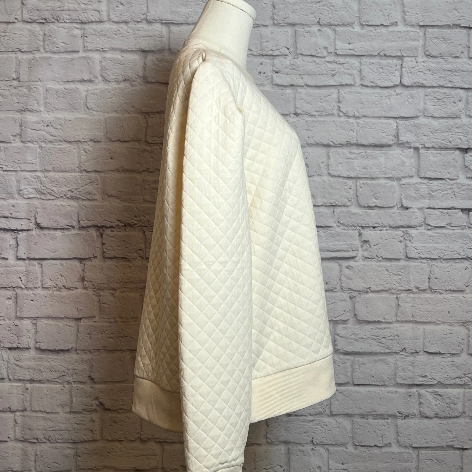 Walter Hagen White Quilted Crewneck Sweatshirt Pullover Cotton Blend Women's XXL - Image 2