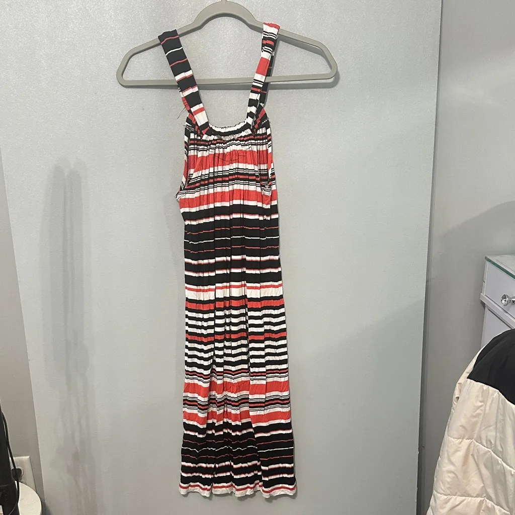 Spense Sleeveless‎ Striped Maxi Dress White Size M - Image 2