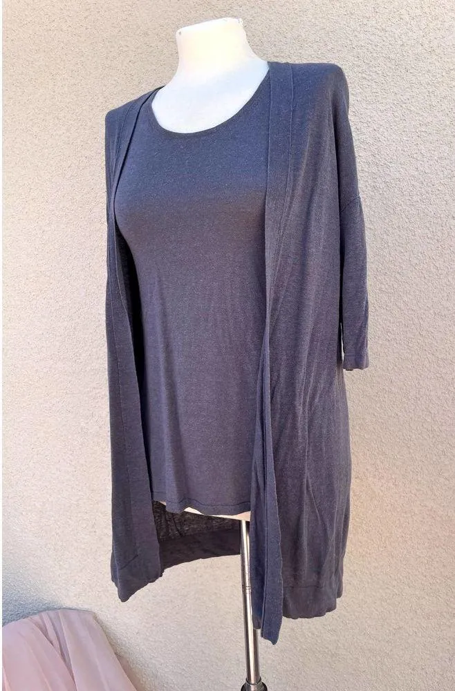 J. Jill Pure Linen Blend Cami and Cardi Set XS Petite Grey Gray Size undefined - Image 9