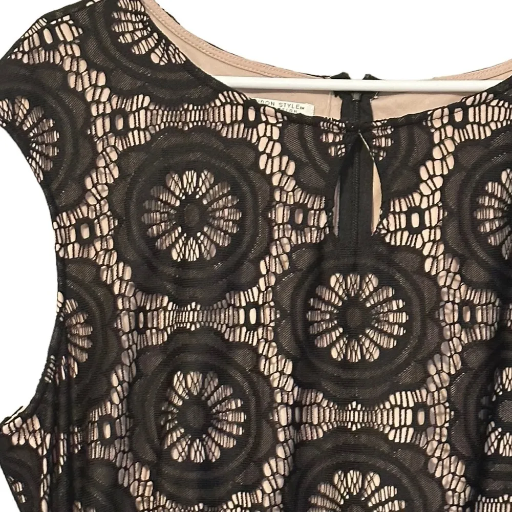 London Style Collection Black & Cream Circle Print Keyhole Dress Belt 24W NEW‎ - Image 4