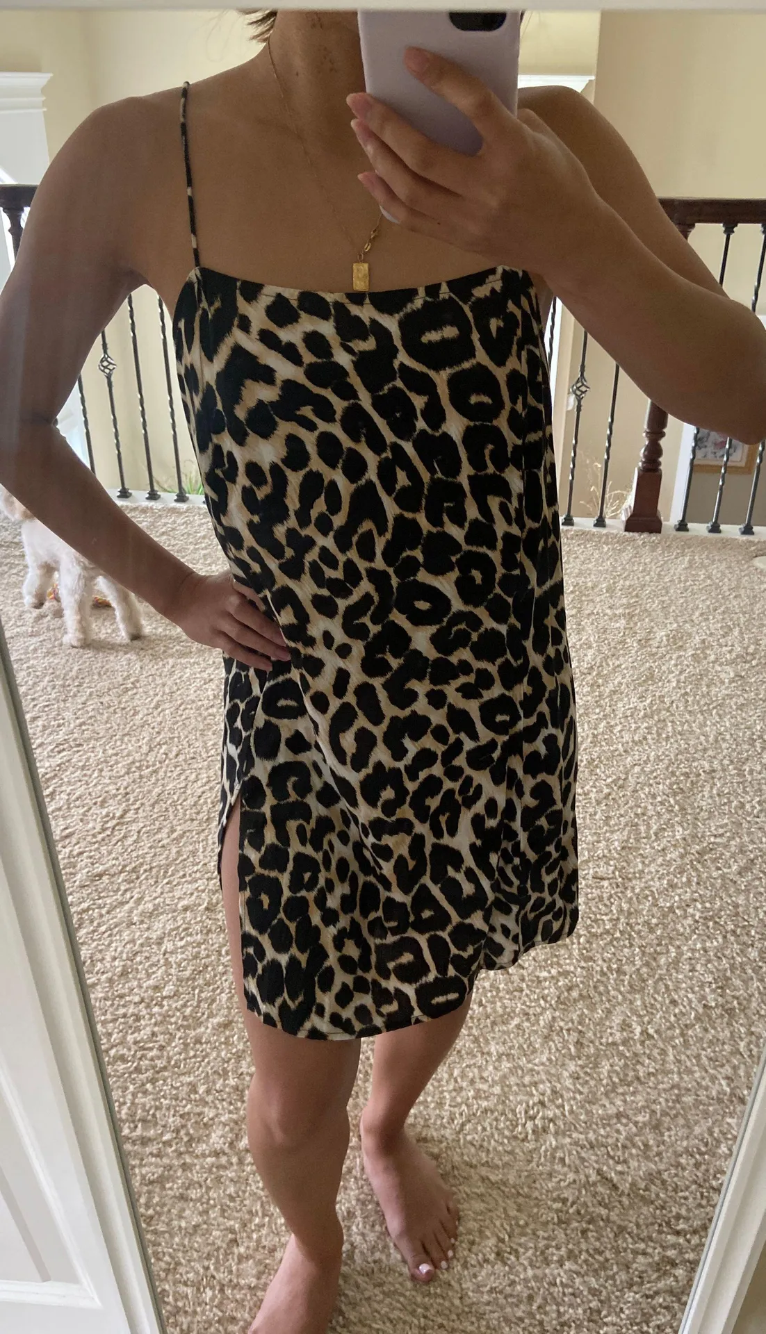 Datista Slip Dress In Oversized Jaguar - Image 2