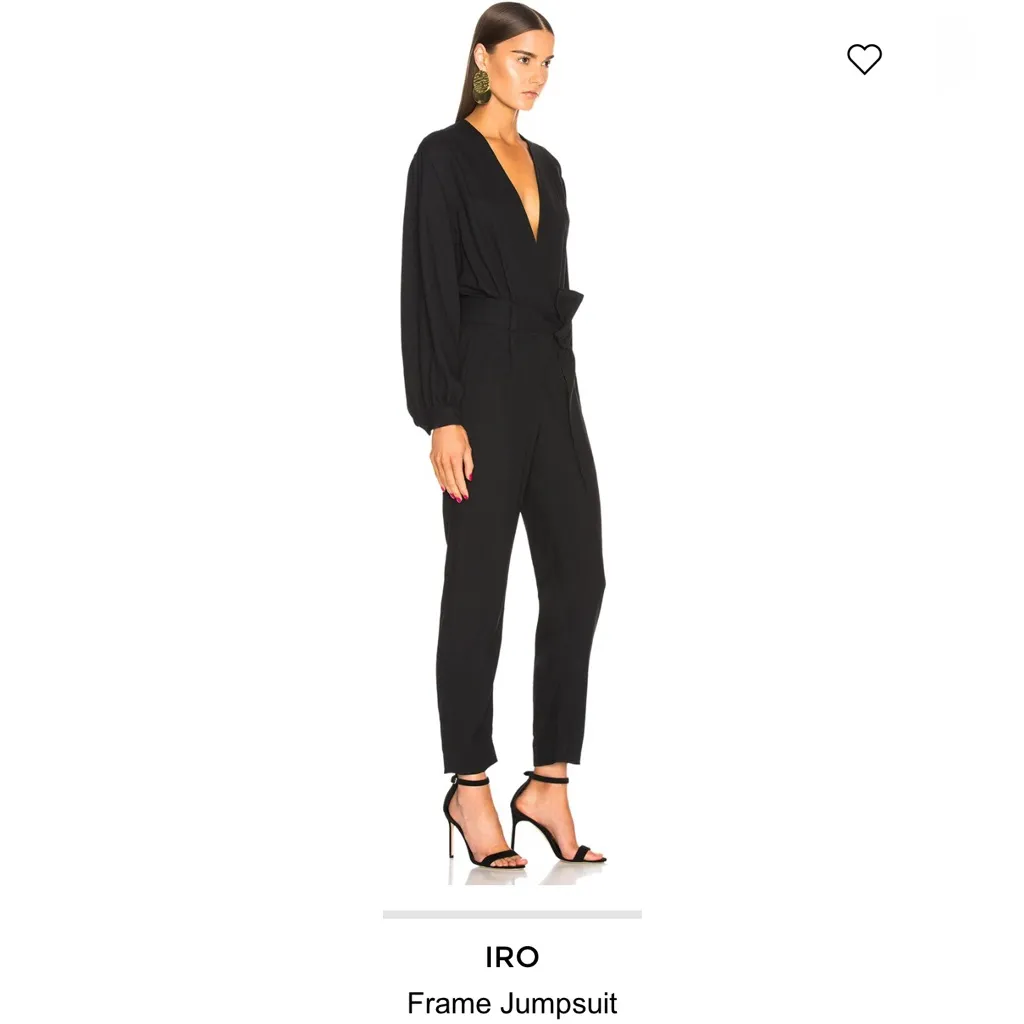 IRO Paris Frame Crepe Jumpsuit Size 38/6 Black Retail $490 - Image 2