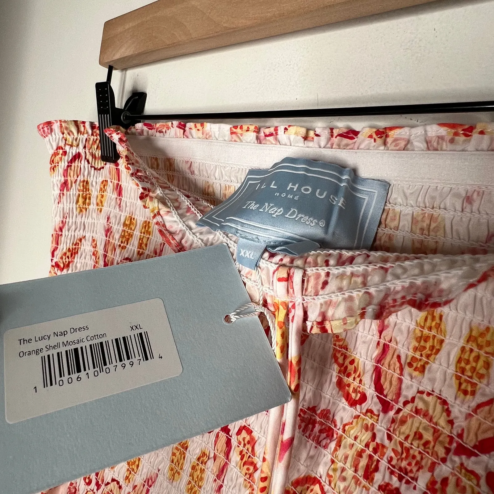 Hill House The Lucy Orange Shell Mosaic Cotton Nap Dress XXL - Image 6