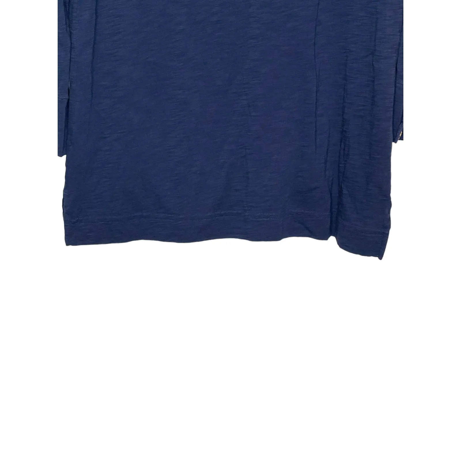 Lilly‎ Pulitzer Women Top Front Button 3/4 Sleeve Notched V Neck Blue Size Small - Image 6